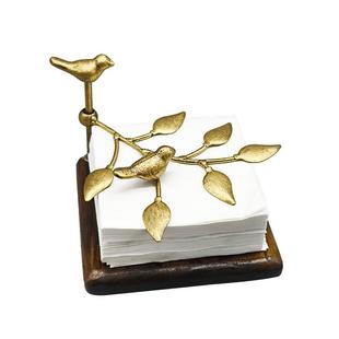 美式乡村厨房铁艺小鸟纸巾盒实木纸压台餐厅桌面装饰摆酒吧咖茶馆