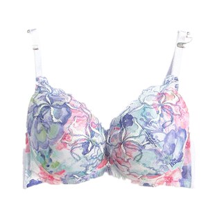 欧系列正品70B75A印花刺绣上薄下厚聚拢胸罩内衣文胸女 OA23401