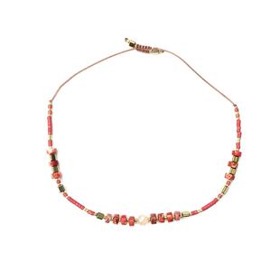 VIKIKO天然粉晶象征爱恋细玫红米珠小手链女编织珠串闺蜜水晶手绳