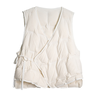 轻薄羽绒服女款2025年新款秋冬薄款内胆马甲打底小众白鸭绒90马夹