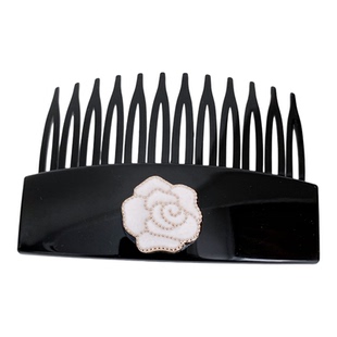 韩国简约优雅山茶花亚克力发夹倒插梳小号头饰品侧边卡公主头半夹