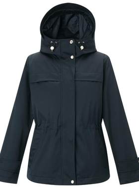 【两件套】Hazzys哈吉斯纯色休闲户外羽绒服女士秋冬季时尚外套
