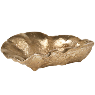 丹麦Ferm Living 复古黄铜牡蛎托盘收纳盘首饰钥匙置物盘 展示盘