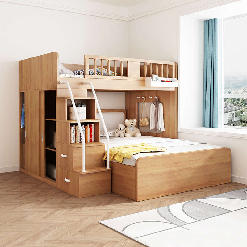 交错式上下床双层床儿童错位子母床小户型两层高低床高箱省空间床