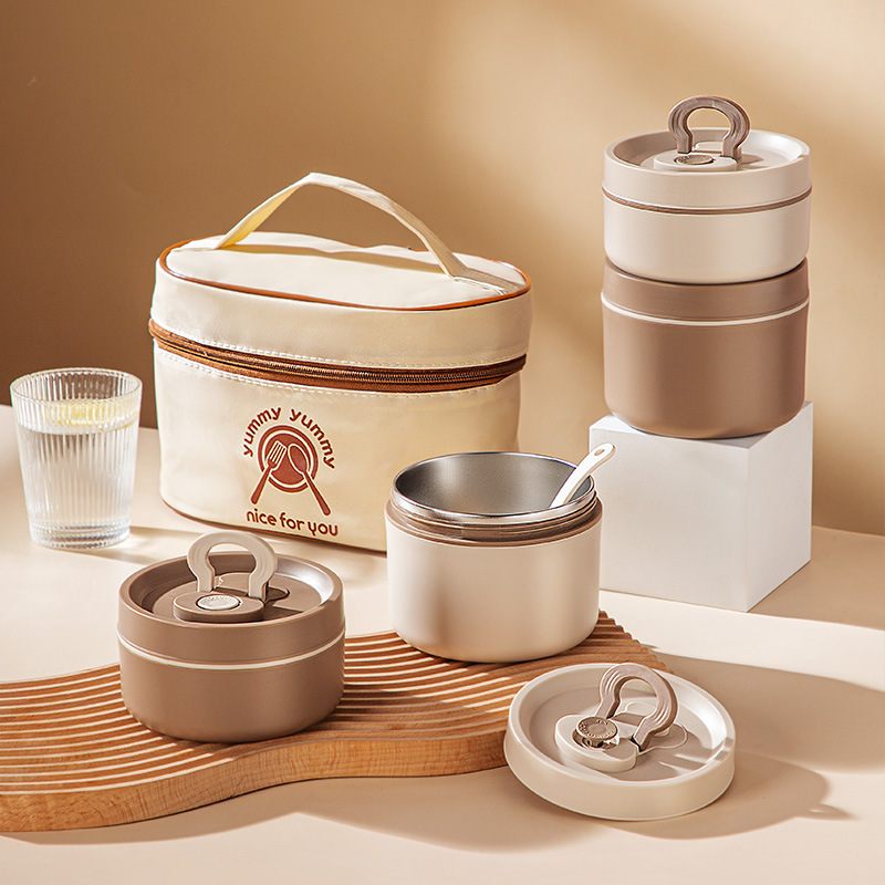 手提袋饭盒袋保温袋大容量高便当饭袋带饭铝箔包颜包上班族圆形值