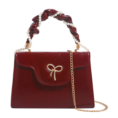 香港品牌红色结婚包新娘包斜挎包