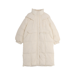西町村屋羽绒服女冬季新款90绒设计感连帽长款保暖外搭HD8205076