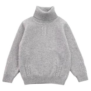 洪叶冬季儿童100%羊绒衫男童高领毛衣女童大童针织打底羊毛衫加厚