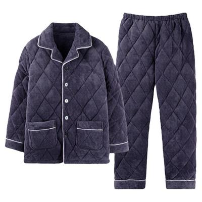 家居服冬季夹棉睡衣猫人男