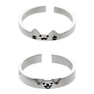 猫狗日记戒指女小猫小狗情侣对戒ins小众设计感开口可调节食指戒