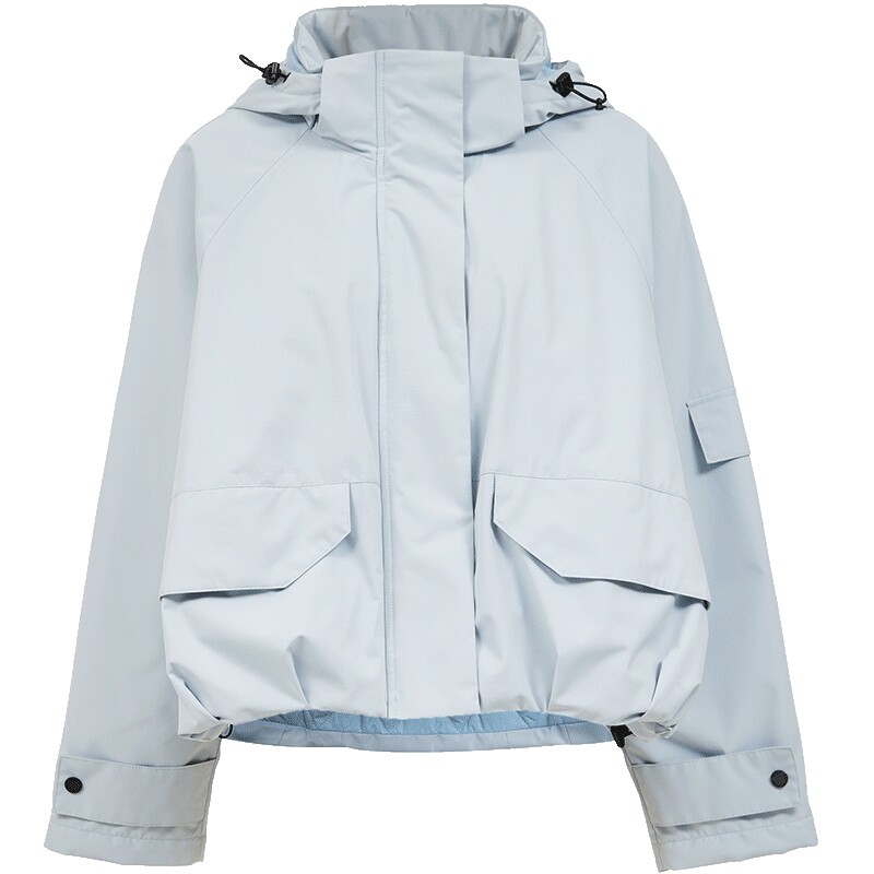 ONLY户外可拆卸连帽宽松短款棉服