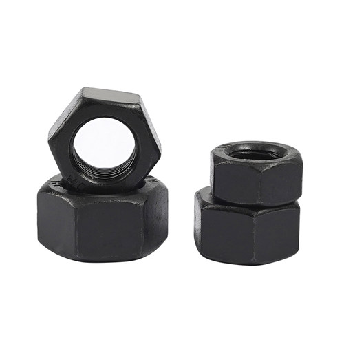 8.8级发黑细牙六角螺母GB6171高强度黑色幼牙细扣细丝螺帽M8-M64