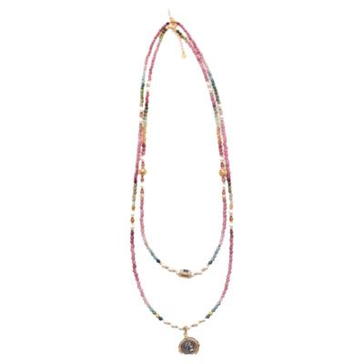 天然碧玺项链女款小众锁骨链