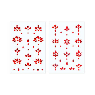 六一花钿眉心贴儿童水钻贴脸红色水晶钻贴古风舞台表演唐装装饰女童妆容脸贴额头贴汉服古妆写真水钻脸贴钻