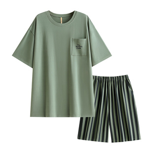 家乐芬睡衣男士夏天夏季短袖短裤莫代尔家居服大码休闲套装可外穿