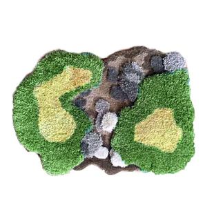 不规则草地苔藓儿童房地毯创意高端橱窗样板间装饰绿色森林湿地垫