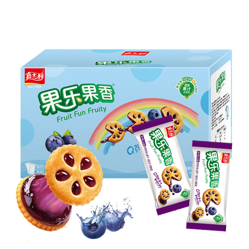 嘉士利夹心饼干蓝莓草莓水果夹心