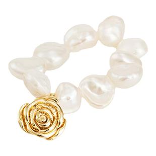 TimelessChic 炼金术士玫瑰 复古巴洛克珍珠戒指18k金高级感叠戴