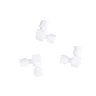 聚四氟乙烯弯通特氟龙90度卡套弯头PTFE铁氟龙直角接头耐酸碱防腐