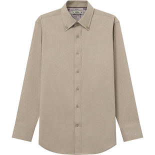 JDV男装商场同款春秋新款卡其色男士宽松衬衫上衣衬衣SIF5205