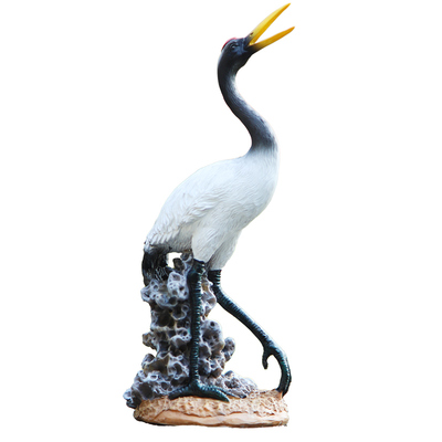 庭院假山鱼池仙鹤摆件装饰造景