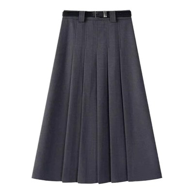 可以直接闭眼冲的灰色毛呢百褶裙