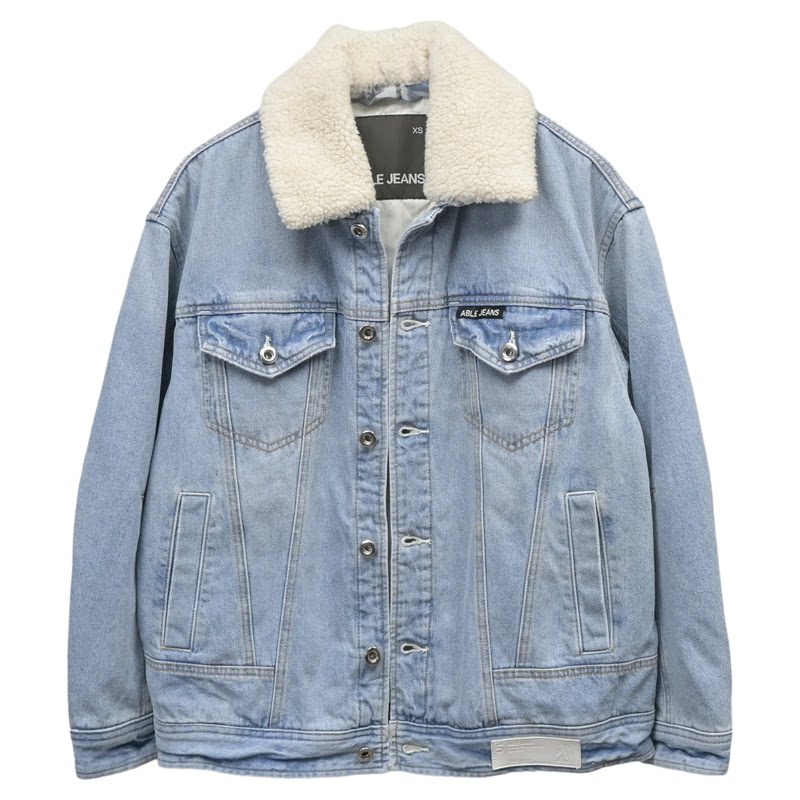 ABLE,JEANS牛仔仿羊羔绒棉衣