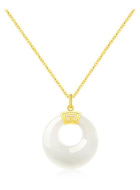 玉匠世家和田玉平安扣项链女款2025新款925银玉石挂坠送妈妈配饰