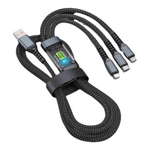 液态软胶数据线三合一快充一拖三充电线器加长适用苹果华为安卓type-c多功能4多头通用车载手机usb5a万能冲软