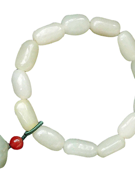 捡漏青海料和田玉原石小石头手串