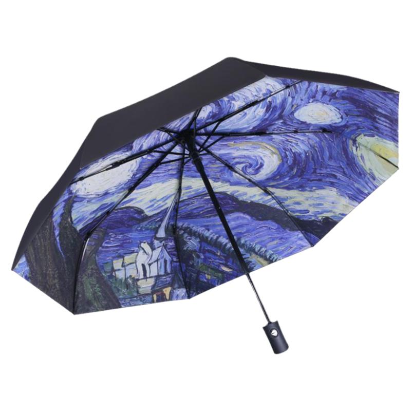 梵高星空全自动折叠晴雨两用雨伞