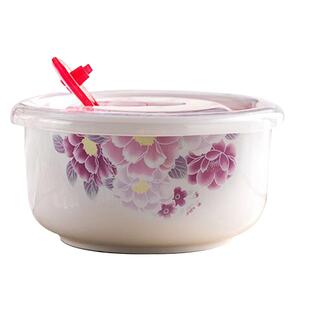 国美5/6英寸保鲜碗冰箱微波炉陶瓷圆饭盒保鲜盒密封碗大号泡面碗