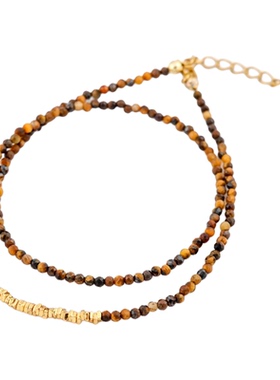 小众叠戴天然石串珠项链