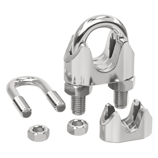 304/316不锈钢钢丝绳夹头卡头轧头U型夹锁扣卡扣卡子M2M3M4-M32mm