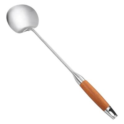 316L不锈钢炒勺加厚炒菜勺铲子食品级家用厨具木柄锅铲套装铁锅铲