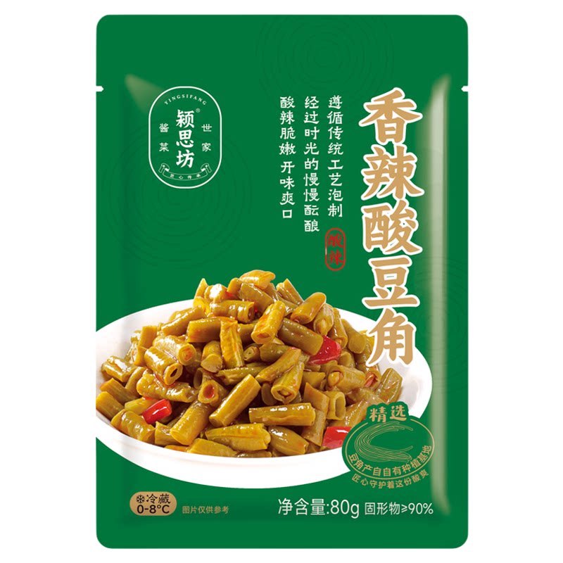 颍思坊香辣酸豆角80g*6袋下饭菜