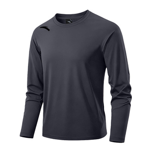 安踏长袖t恤男士2026春季新款抓绒衣内搭保暖内衣健身跑步打底衫