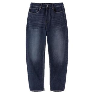 骆驼男装2025秋季阔腿男士牛仔裤黑色美式怀旧复古宽松长裤子