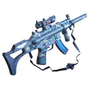 迷彩玩具冲锋枪儿童机关枪声光电动枪背带绳男孩女孩安全玩具大枪