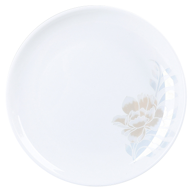 家用骨瓷浅盘创意早餐碟子景德镇纯白盘子6个装圆形菜盘简西餐盘