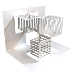 新款 卡纸立体构成作品作业比赛 手工DIY材料包 半浮雕纸模雕塑