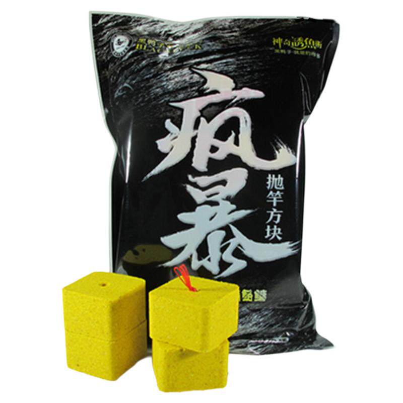 黑鸭子方块鲢鳙疯暴腥香酵酒腥红黄绿钓鱼饼干爆炸饵料抛竿翻板钩