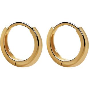 999纯银耳环女18K金耳圈耳骨环气质圈圈耳饰素圈耳扣睡觉免摘耳钉