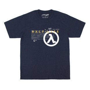 半条命Half-Life CS游戏短袖代码Logo圆领休闲水洗纯棉男T-Shirt