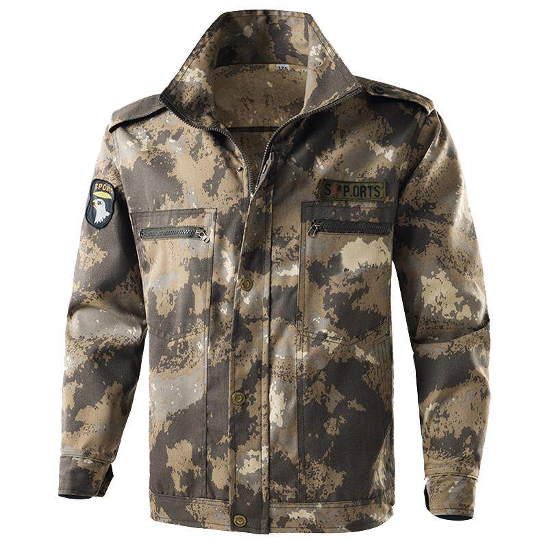 废墟迷彩服外套男上衣春秋长袖夹克工作服宽松耐磨工地汽修劳保服