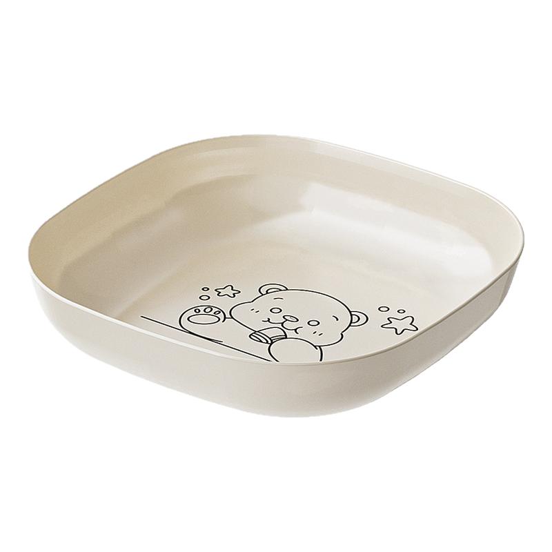 卡通吐骨碟家用骨头垃圾渣备菜新款餐盘子桌面高级档端塑料轻奢