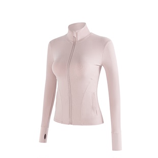 Umeko运动外套女修身显瘦跑步训练普拉提瑜伽服长袖粉色健身上衣