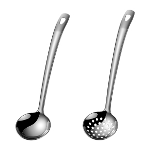 316不锈钢勺子家用套装食品级加厚长柄火锅漏勺厨房盛汤粥大汤匙