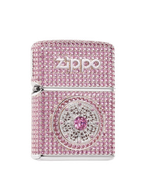 zippo打火机满钻可旋转八宝罗盘