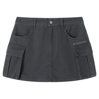 ACMEAURA 显瘦工装风大口袋设计裙裤女A字百搭半身短裙